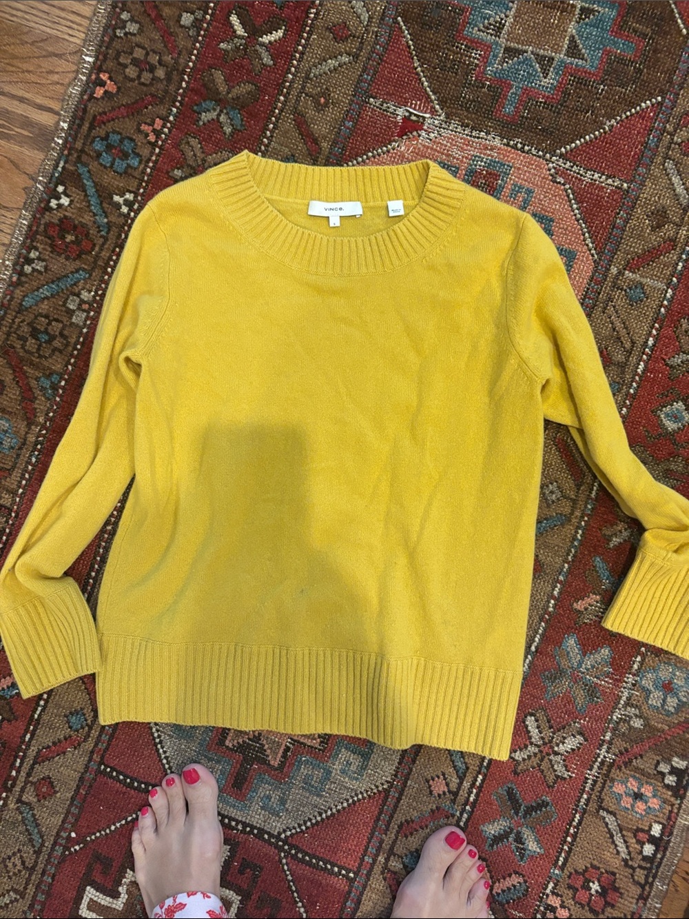 Vince Mustard Yellow Crewneck Sweater